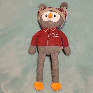 Spark 🎄my 1st Winter stuffed owl with rattle feature NWT